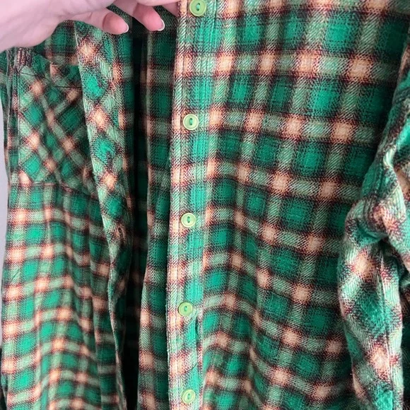 BDG Green and Brown Checkered Shirt - Picture 3 of 4